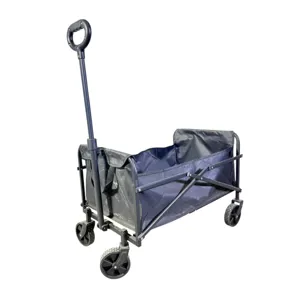 Cărucior pliabil pentru picnic din poliester și metal, cu mâner de tractare și roți, 51 x 13 x 68 cm