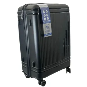 Troler Negru Mărimea L – 65x40x26 cm, Carcasă ABS Rigidă, 4 Roți Pivotante 360°, Mâner Telescopic, Compartiment Interior cu Fermoar