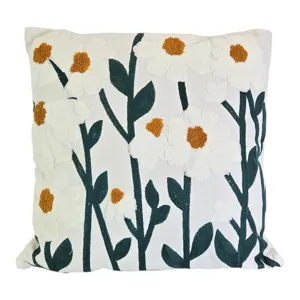 Față de pernă decorativă cu model floral margarete, husă pentru pernă canapea și dormitor