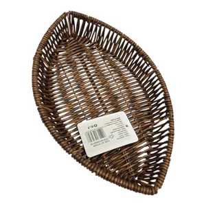 Coș Împletit Decorativ în Formă de Frunză, 30 x 18 x 4 cm, pentru Servire și Organizare