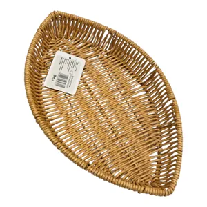 Coș Împletit Decorativ în Formă de Frunză, 33 x 21 x 4 cm, pentru Servire și Organizare