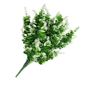Buchet Artificial cu Frunze Verzi – 43 cm, Tulpină Flexibilă, Aspect Natural, Ideal pentru Vaze, Aranjamente sau Decor Interior