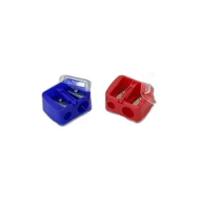 Ascuțitoare Dublă cu Rezervor – 2 Orificii, Lamă Metalică și Capac Transparent