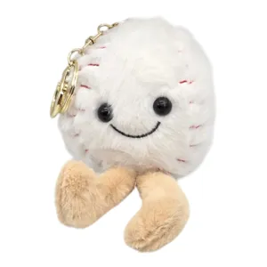 Breloc din Pluș Minge de Baseball, Accesoriu pentru Chei, Geantă și Rucsac