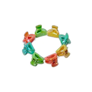 Set 10 Mini Clame de Par Pastelate si Lucioase, Accesorii Colorate cu Design Ergonomic, pentru Coafuri Vesele, Elegante si Moderne