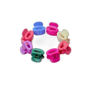 Set 10 Mini Clame Ovale cu Sclipici, Accesorii Colorate pentru Par, Ideale pentru Coafuri Moderne, Elegante si Practice