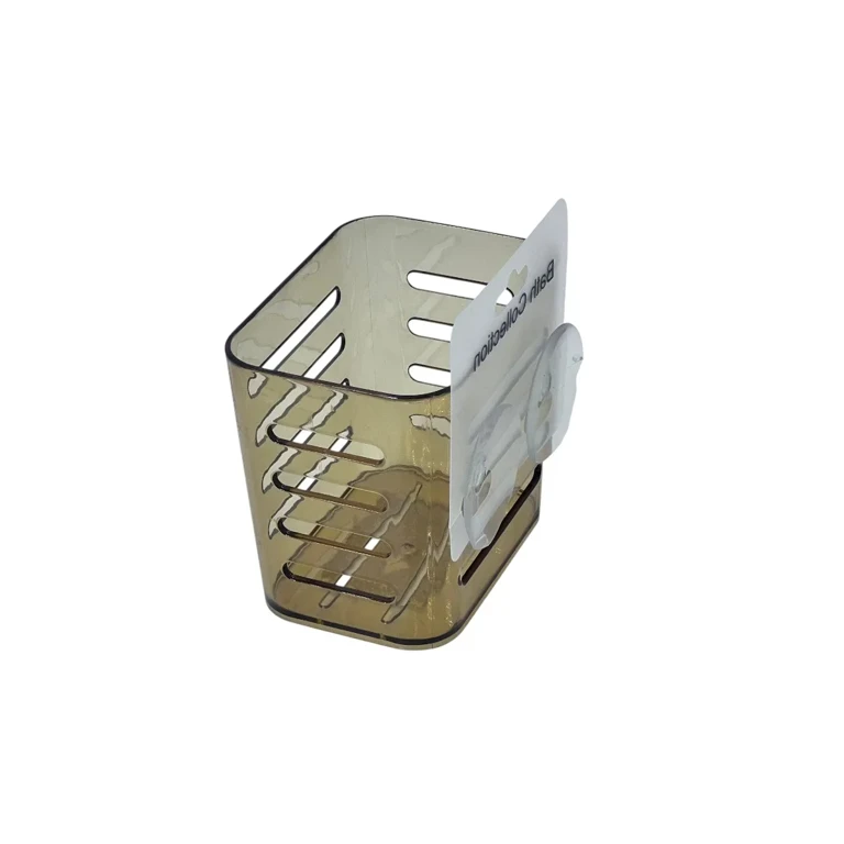 Suport Baie cu Ventuză – Plastic Transparent, Diverse Culori