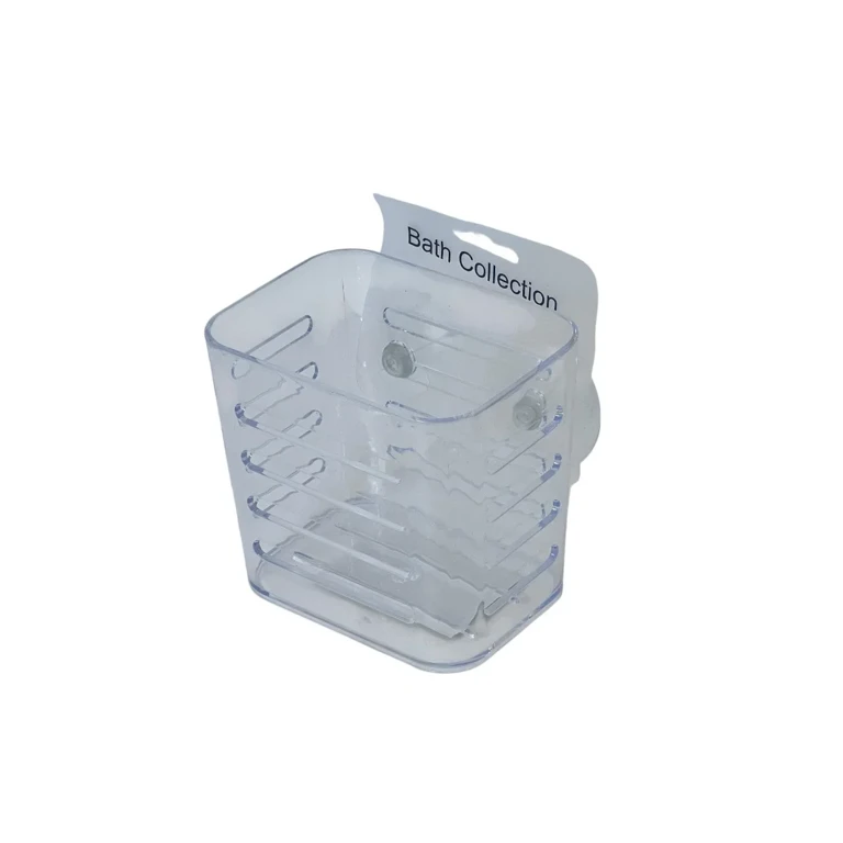 Suport Baie cu Ventuză – Plastic Transparent, Diverse Culori