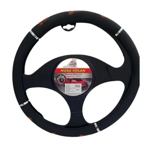Husa volan auto neagra, accesorii interior masina, diametru 38 cm