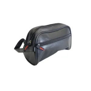 Portfard de Voiaj Negru cu Fermoar și Compartimente Multiple, Mâner pentru Transport, Design Elegant și Compact