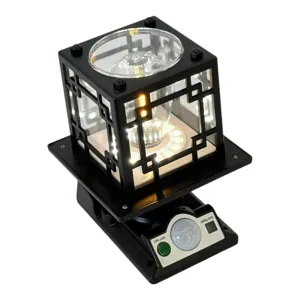 Lampa Solară cu Senzor de Mișcare JD-1579 pentru Exterior, Iluminare Automată, Design Tip Lanternă