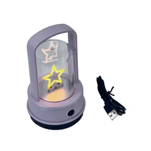Lampă LED Reîncărcabilă Tip Lanternă – Model Stea, 3 Mode Iluminare, Efect Atmosferic, Încărcare Type-C, Ideală pentru Camping, Decor sau Camera Copilului