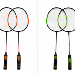 Set 2 Palete Badminton pentru Agrement și Sport, Construcție Metalică, Mâner Antiderapant, Disponibil în Mai Multe Culori