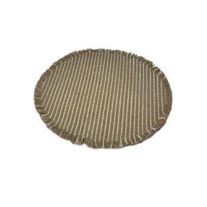 Suport Farfurie Rotund cu Franjuri Ø38 cm – Design Boem Textil, Lavabil si Reutilizabil, Ideal pentru Decor Rustic sau Vintage