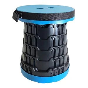 Scaun Rotund Extensibil pentru Camping și Drumeții, Design Pliabil Portabil, Reglare pe Înălțime, Curea pentru Transport