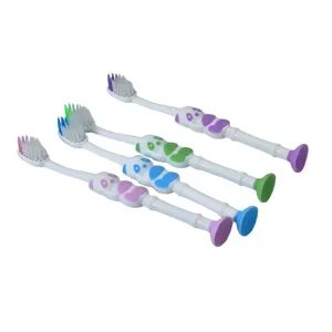 Periuță de Dinți pentru Copii cu Ventuză – Mâner Ergonomic, Peri Moi, Diverse Culori