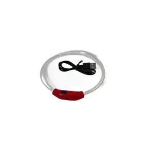 Colier LED Reîncărcabil pentru Câini, 40 cm, Vizibilitate Nocturnă și Siguranță Sporită, Disponibil în mai multe culori