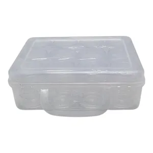 Cutie de Depozitare Compartimentată cu 12 Recipiente Individuale și Mâner, Organizator Transparent din Plastic