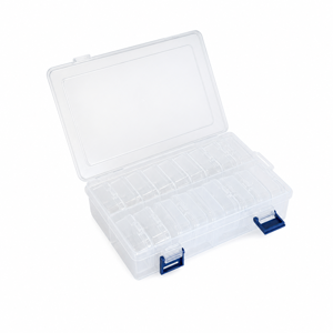 Cutie Depozitare Compartimentată cu Închidere Dublă, Organizator Transparent pentru Șuruburi și Accesorii, Disponibil în Mai Multe Compartimente