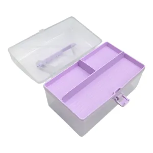 Cutie de Depozitare Compartimentată cu Capac și Mâner – Organizator Multifuncțional pentru Cosmetice, Accesorii, Articole de Cusut și Hobby