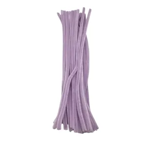 Set 25 Sârme Plușate Violet Deschis pentru Activități Creative și Lucru Manual, 0,6 x 30 cm