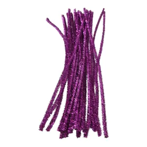 Set 25 Sârme Plușate Metalizate pentru Activități Creative, Decorațiuni și Lucru Manual, 0,6 x 30 cm