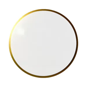 Plafonieră LED rotundă pentru interior, design minimalist cu ramă aurie, diametru 49 cm, montaj pe tavan