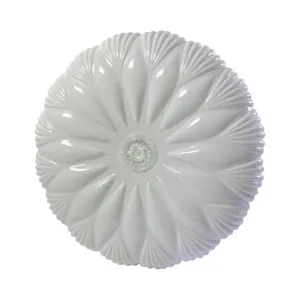 Plafonieră LED rotundă pentru interior, design floral radial, diametru 39 cm, montaj pe tavan, culoare albă