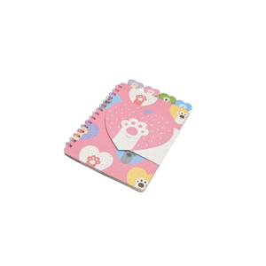 Caiet A5 cu Spirală pentru Copii, Copertă 3D Panda cu Inimi și Semne de Carte, File Dictando, Carnet pentru Școală și Notițe