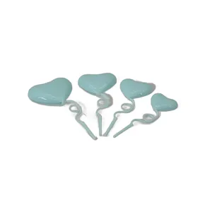 Set 4 Decoruri pentru Tort – Inimă Albastră Lucioasă, Accesorii Elegante pentru Aniversări, Petreceri sau Evenimente Speciale