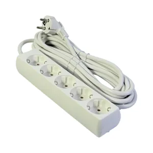 Prelungitor electric 5 prize cu împământare, cablu 5 metri, 16A 250V, putere maximă 3680W, protecție copii