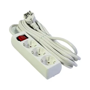 Prelungitor electric 3 prize Schuko cu întrerupător, 5 metri, 16A 250V, 3680W, cablu 1.5mm