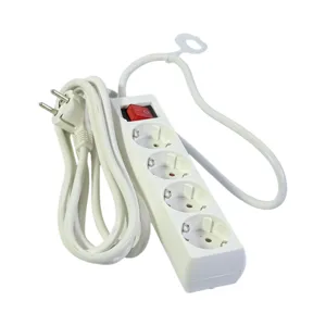Prelungitor electric 4 prize Schuko cu întrerupător, 3 metri, 16A 250V, 3680W, cablu 1.5mm