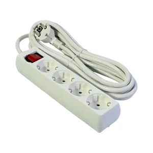 Prelungitor electric 4 prize Schuko cu întrerupător, 5 metri, 16A 250V, 3680W, cablu 1.5mm