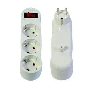 Prelungitor triplu cu întrerupător 16A 250V 3680W, adaptor priză 3 ieșiri Schuko