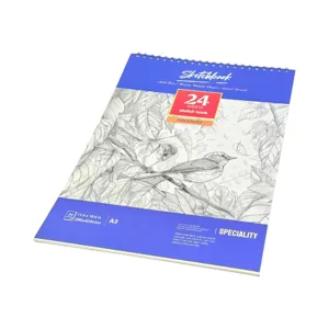 Bloc de desen pentru acuarelă A3, 24 file, hârtie pentru pictură, spirală metalică, format mare pentru artiști