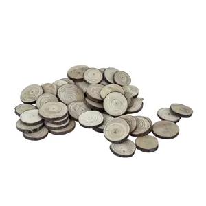 Discuri lemn natural rotunde pentru decorațiuni și crafturi, set cu bucăți variate pentru proiecte DIY