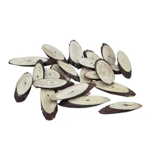 Felii lemn natural ovale pentru decorațiuni și crafturi, set cu bucăți variate pentru proiecte DIY