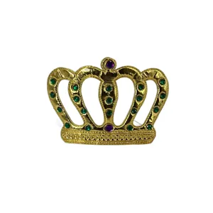 Coroana Decorativa Aurie cu Pietre Verzi si Mov, Accesoriu Elegant pentru Petreceri, Evenimente si Decor Tematic