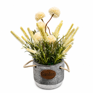 Ghiveci Decorativ cu Flori Artificiale pentru Interior, Aranjament Floral în Ghiveci, Decor pentru Casă, Birou sau Spații Comerciale