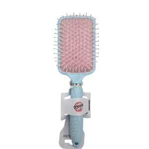 Perie de Păr Dreptunghiulară 24 cm, cu Peri Flexibili pentru Descurcare și Coafare, Mâner Ergonomic, Roz și Albastru