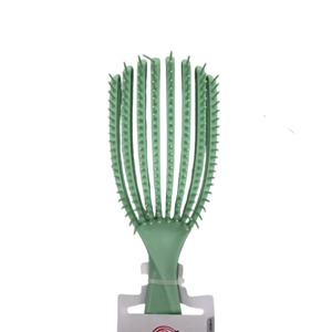 Perie de Păr Flexibilă 23 cm, cu Design Aerisit și Peri pentru Descurcare Delicată, Mâner Ergonomic, Verde