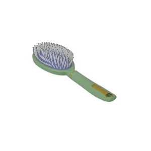 Perie de Păr Ovală cu Mâner Antiderapant, Culoare Verde – Design Ergonomic pentru Descurcare Ușoară