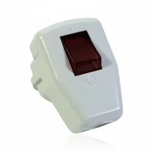 Adaptor priză cu întrerupător și indicator luminos, adaptor stecher priză EU cu buton ON OFF, alb