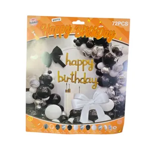 Set baloane Happy Birthday 72 buc, kit decor petrecere aniversară