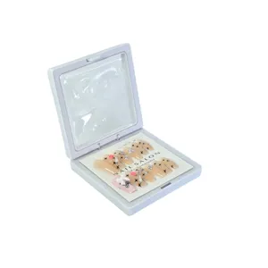 Unghii False Premium Set 24 Bucati, Modele Florale cu Fundal Nude si Aplicatii Decorative