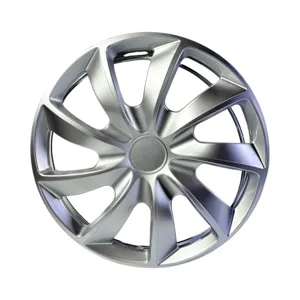 Set capace roți 14 inch universale, aspect sport, din ABS, culoare argintiu, 4 bucăți