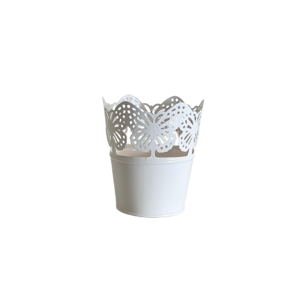 Ghiveci Metalic Decorativ 10 x 11.5 x 7 cm pentru Flori și Plante, Design Compact pentru Interior și Exterior