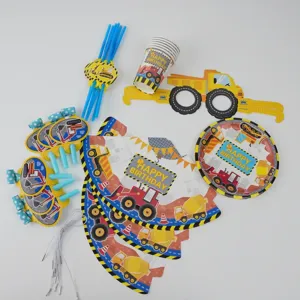 Set Aniversar Copii Mașini – Farfurii, Pahare, Pălării și Accesorii pentru Petrecere Tematică