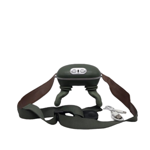 Dispozitiv Electric pentru Masaj Cervical, 14,5 x 11 cm, cu Capete de Masaj și Curele Reglabile, Reîncărcabil prin USB, Verde Închis
